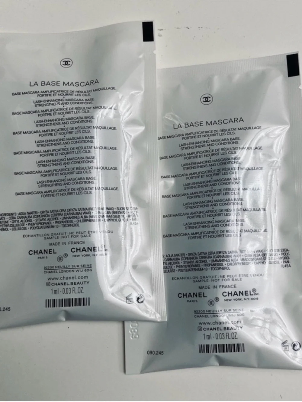 CHANEL La Base Mascara Lash Primer Samples Lot of 2 .03 oz New Sealed